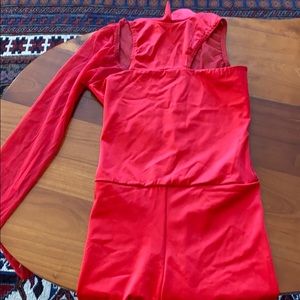 Mesh asymmetrical dance costume